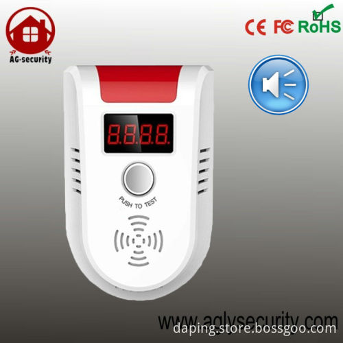 Acousto-optic voice gas detector gas cut-off valve liquefied gas alarm with built-in siren and multiple language